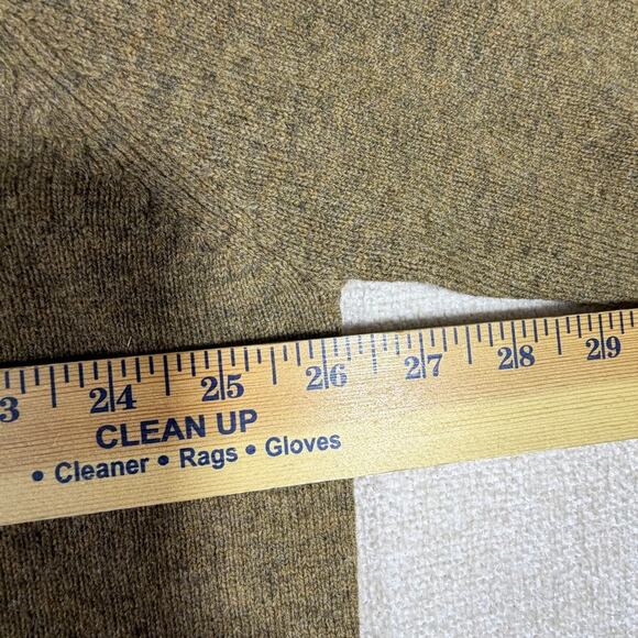 Woolovers Men XL Brown 1/4 Zip 100% Wool Long Sleeve Mock Neck Warm Knit Sweater - Picture 5 of 7